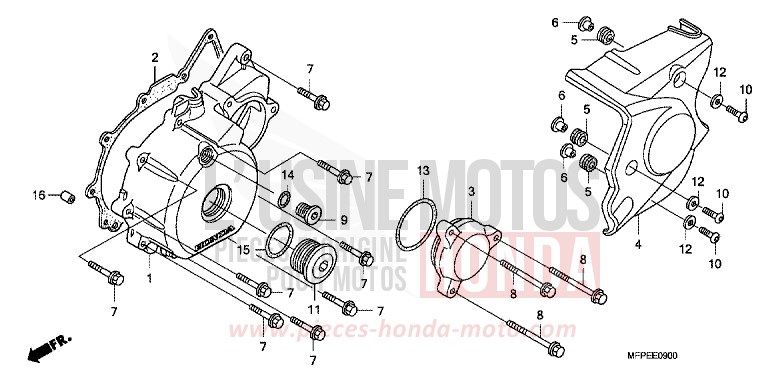 KURBELGEHAEUSEDECKEL, L. von CB1300 Super Bold'or ABS GRAPHITE BLACK (NHB01EB) von 2010